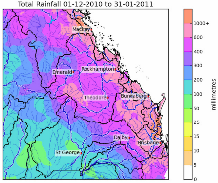 December-January Rainfall - 2011 Emerald Flood